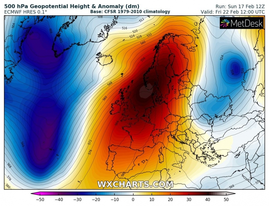 previsioni meteo caldo europa 22 febbraio