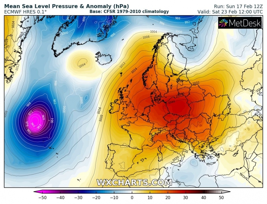 previsioni meteo caldo europa 23 febbraio pressione
