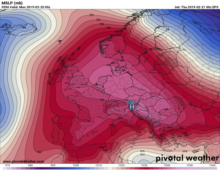 previsioni meteo caldo europa 25 febbraio pressione