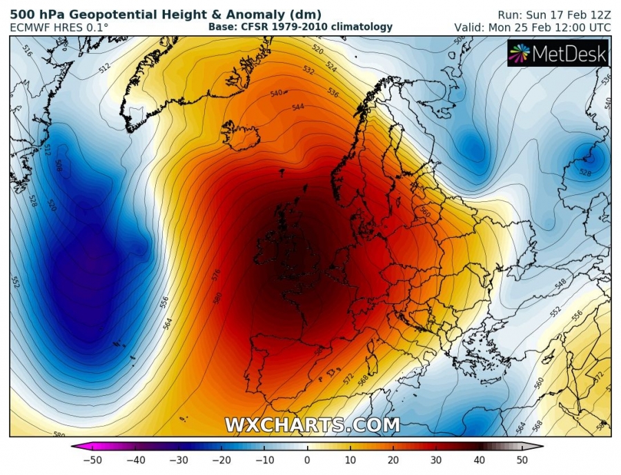 previsioni meteo caldo europa 25 febbraio