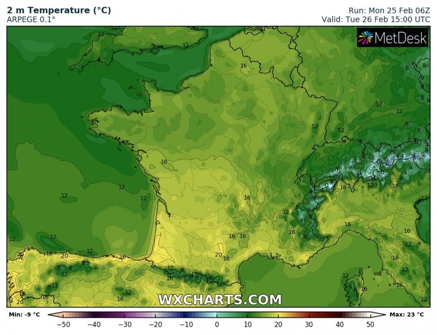 previsioni meteo caldo europa 26 febbraio temperature