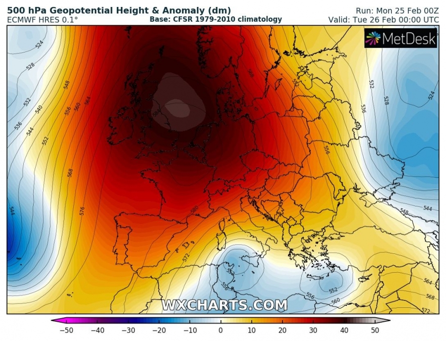 previsioni meteo caldo europa 26 febbraio
