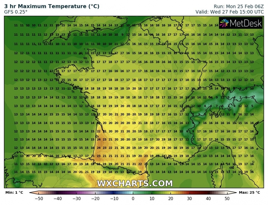 previsioni meteo caldo europa 27 febbraio temperature