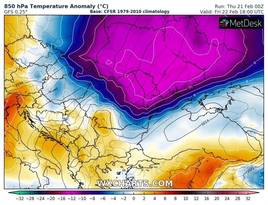 previsioni meteo europa 22 febbraio anomalia termica 3