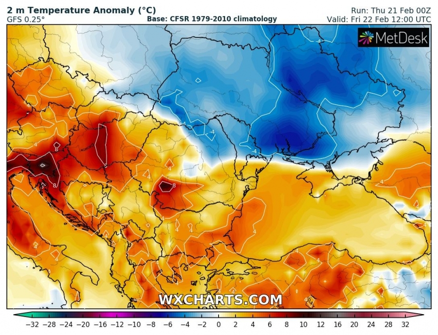 previsioni meteo europa 22 febbraio anomalia termica 5