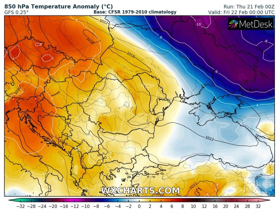 previsioni meteo europa 22 febbraio anomalia termica