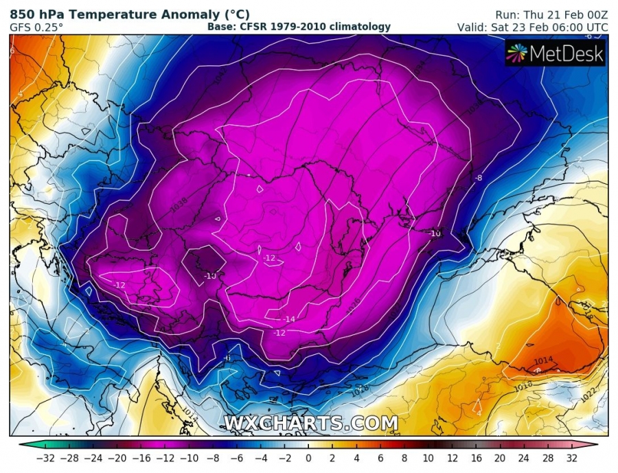 previsioni meteo europa 23 febbraio anomalia termica 2