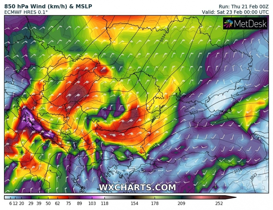 previsioni meteo europa 23 febbraio vento