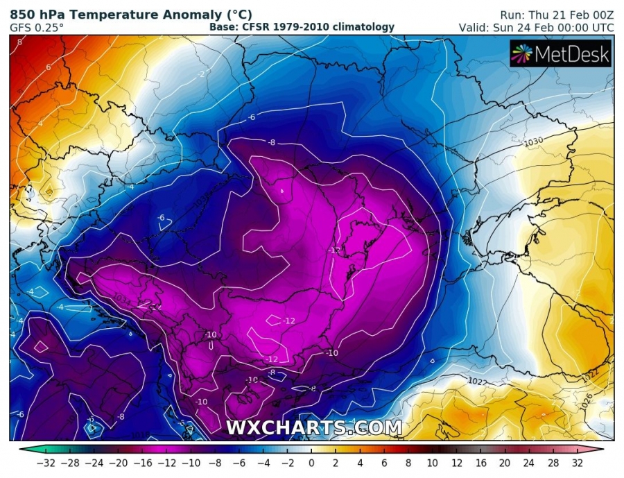previsioni meteo europa 24 febbraio anomalia termica
