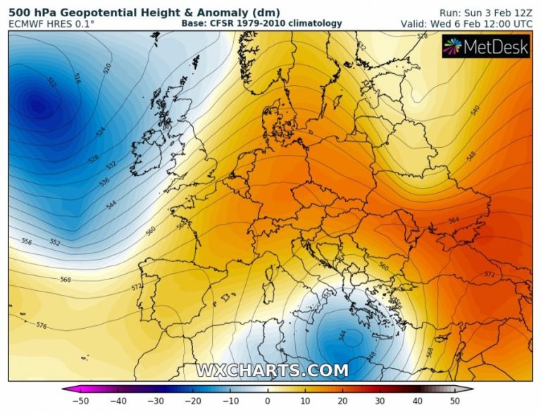 previsioni meteo europa caldo 6 febbraio
