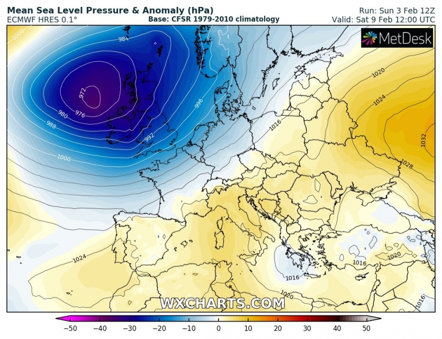 previsioni meteo europa caldo 9 febbraio pressione