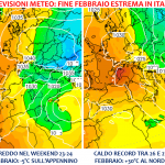 Previsioni Meteo: illusione d’Inverno nel weekend al Sud, caldo shock fino a +30°C negli ultimi giorni del mese al Nord [MAPPE]