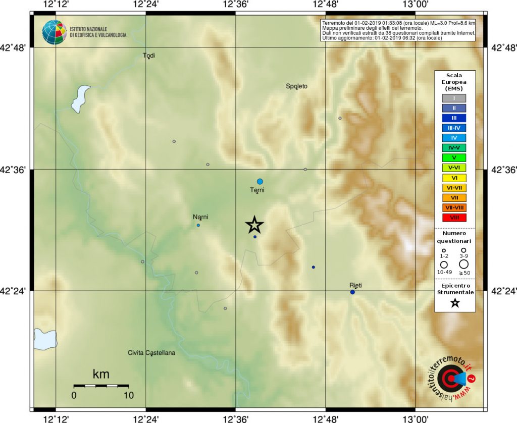 terremoto stroncone terni
