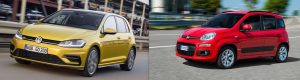 0 STELLE Vw Golf 1.6TDI e Fiat Panda 1.0