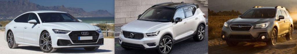 1 STELLA Audi A7 50 TDI, Volvo XC40 T5 e Subaru Outback 2.5.