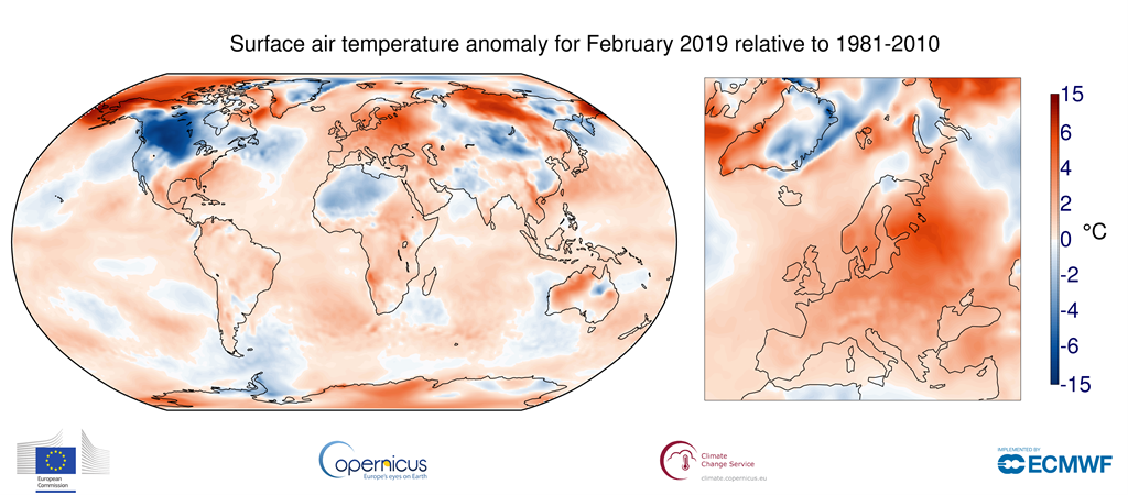 caldo record febbraio 2019
