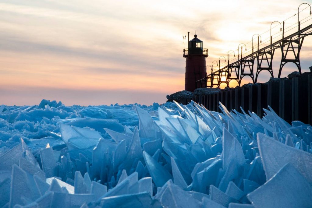 ghiaccio lago michigan