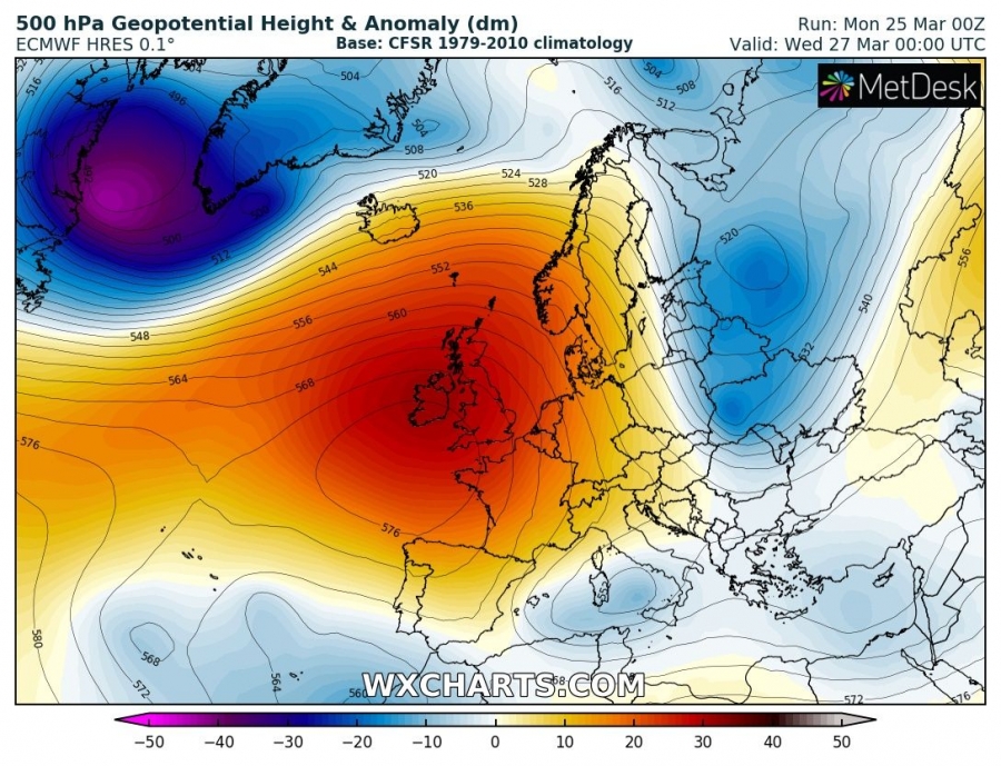 previsioni meteo europa 27 marzo