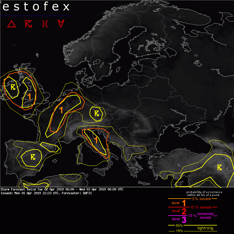 allerta meteo estofex 2 aprile