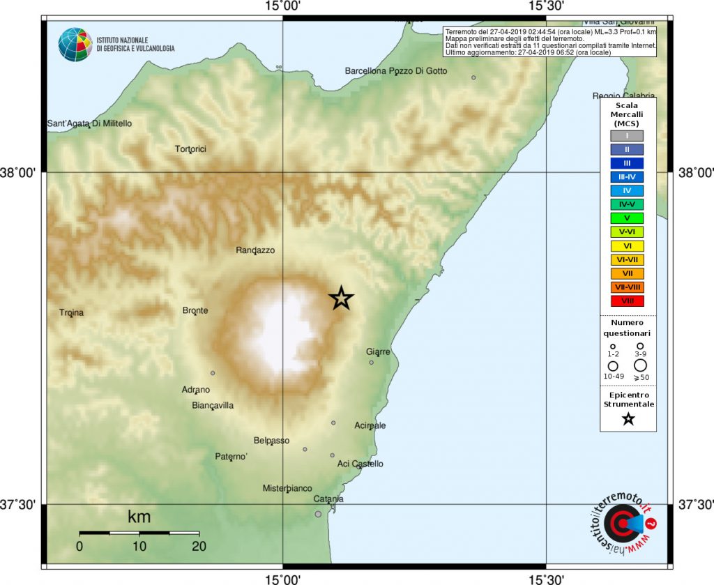 terremoto oggi catania linguaglossa