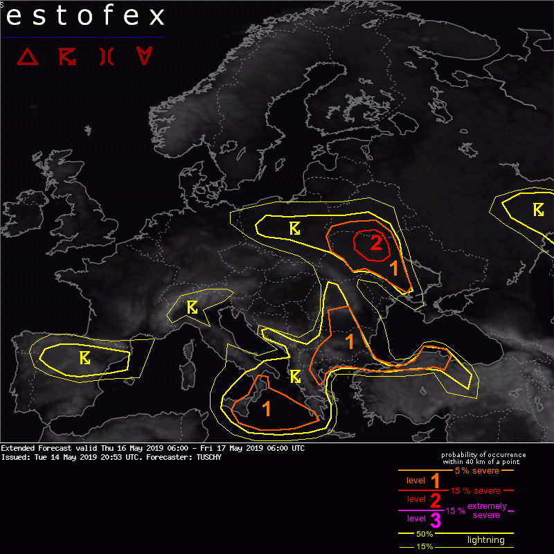 allerta meteo estofex 15 maggio