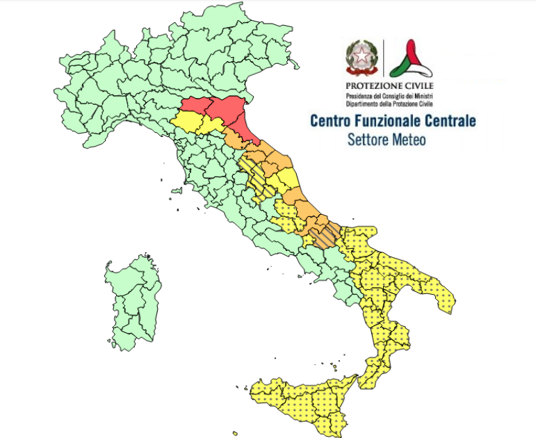 allerta meteo martedì 14 maggio