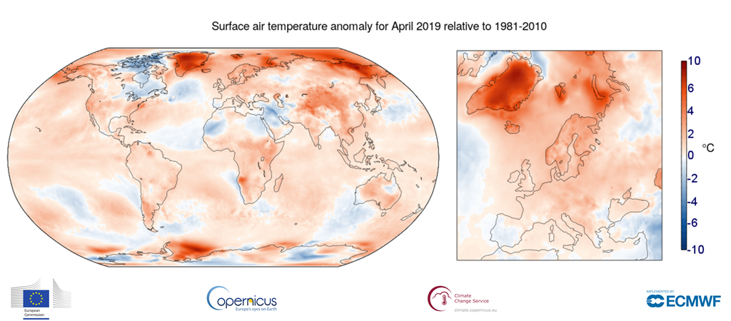 temperature aprile 2019