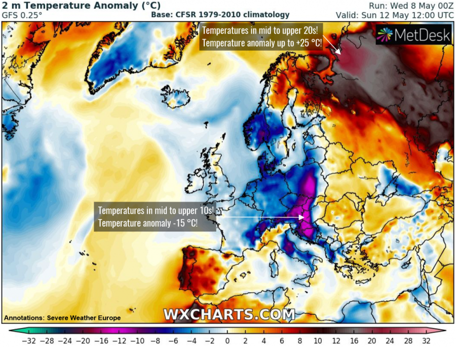 temperature europa 12 maggio 2