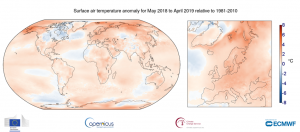 temperature maggio 2018 aprile 2019