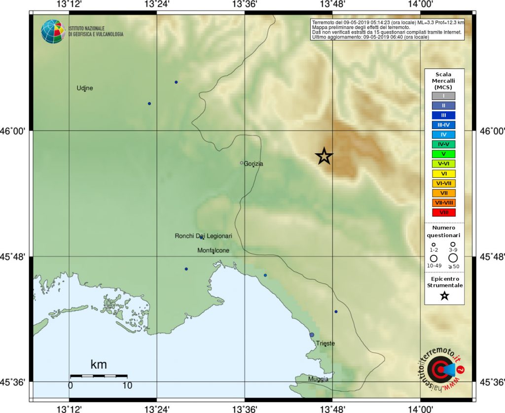 terremoto Gorizia Slovenia