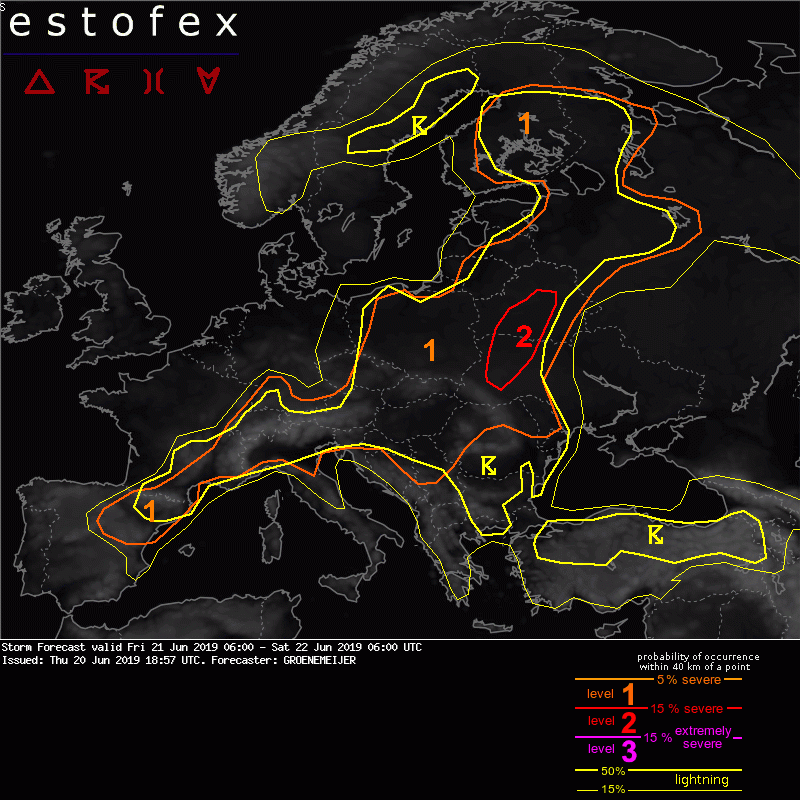 allerta meteo estofex 21 giugno