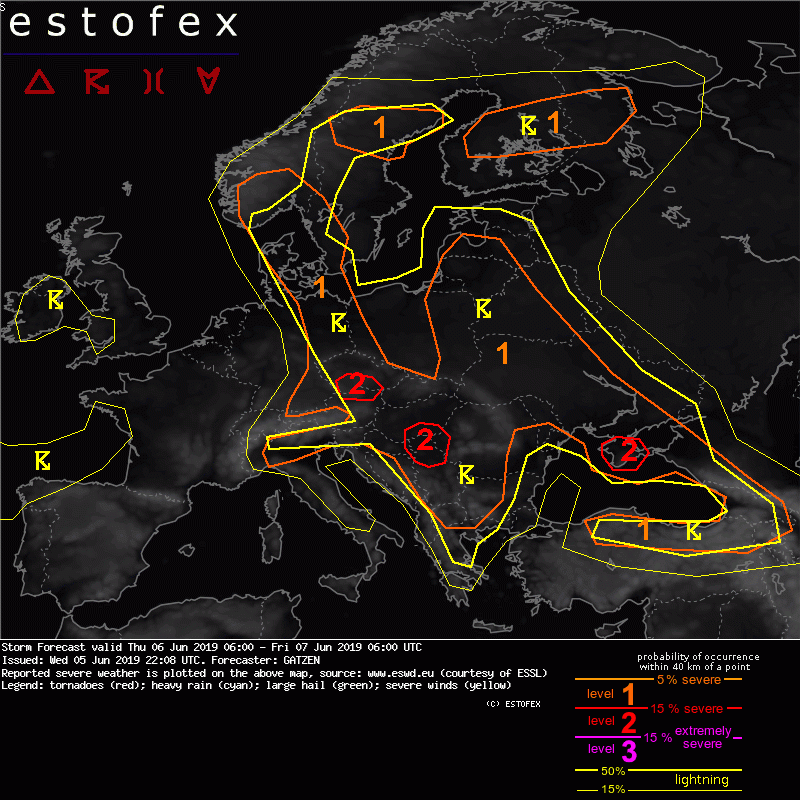 allerta meteo estofex 6 giugno
