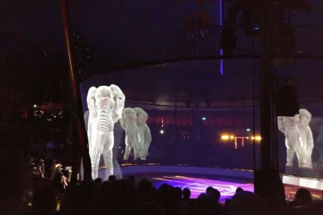 ologrammi animali circo