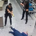 Panico all’Aeroporto di Gatwick: uomo armato di due grossi coltelli steso da una scarica elettrica di 50.000 volt [FOTO]