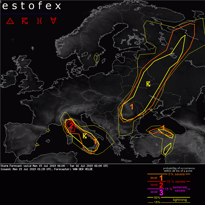 allerta meteo estofex 15 luglio