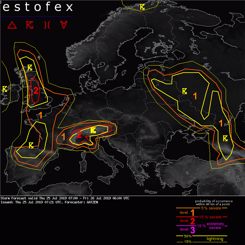 allerta meteo estofex 25 luglio
