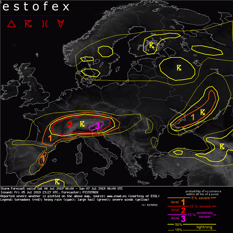 allerta meteo estofex 6 luglio