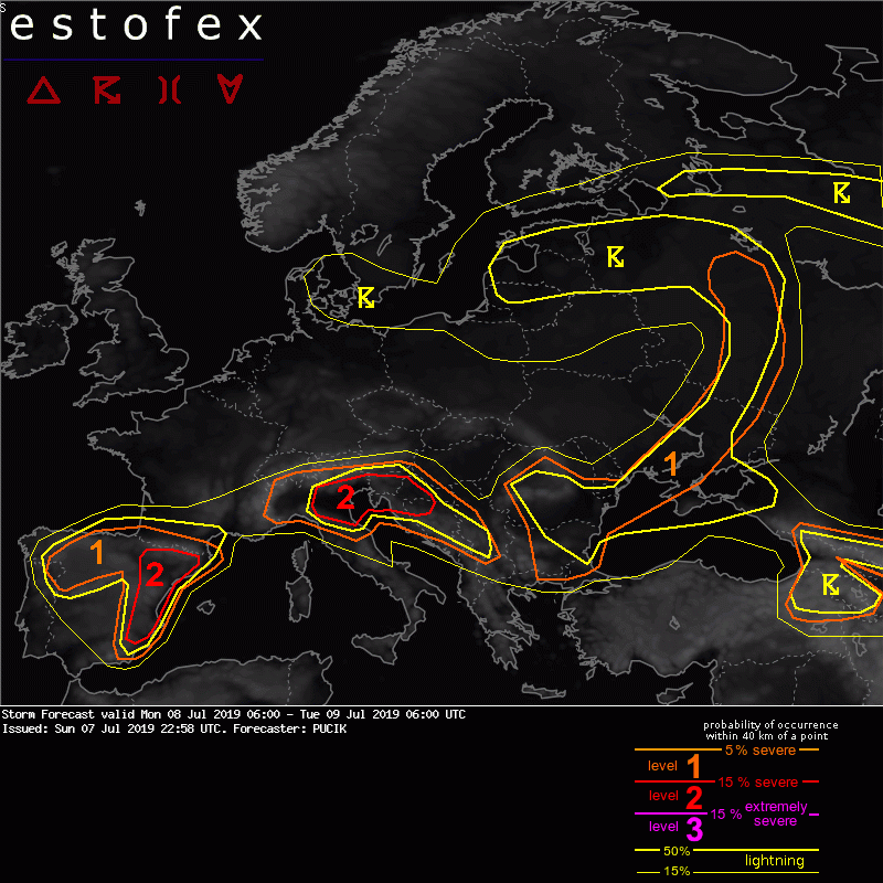 allerta meteo estofex 8 luglio