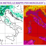 Allerta Meteo, Mercoledì 3 Luglio estremo sull’Italia: caldo esagerato al Centro/Sud, temporali violentissimi al Nord [MAPPE]