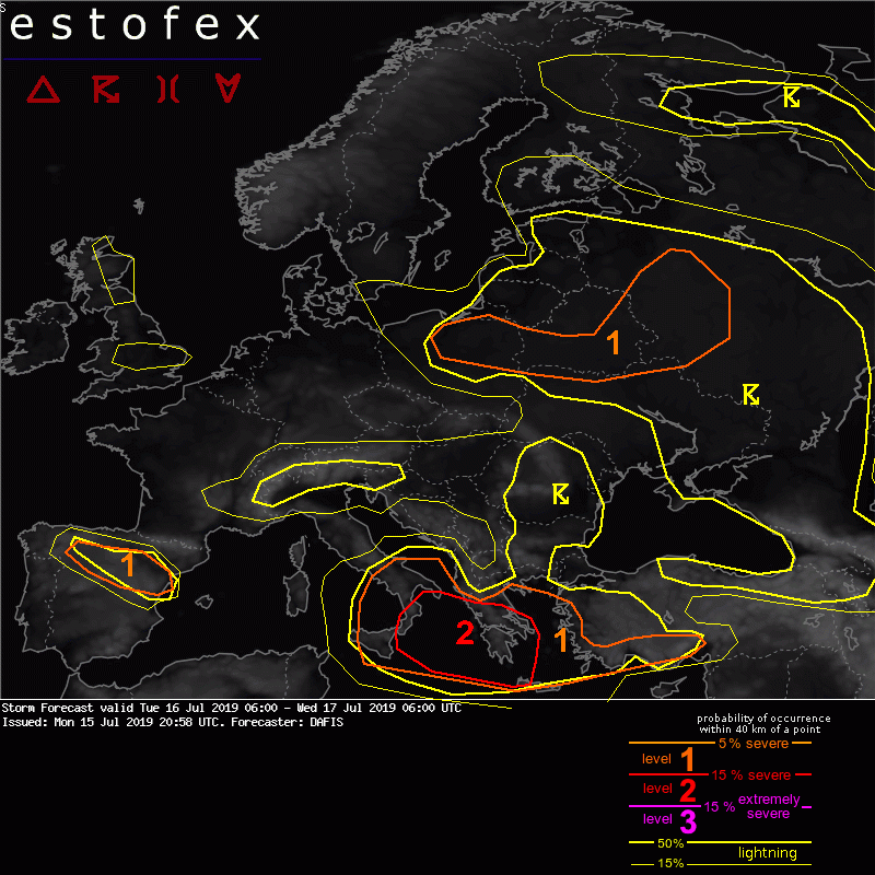allerta meteo estofex 16 luglio