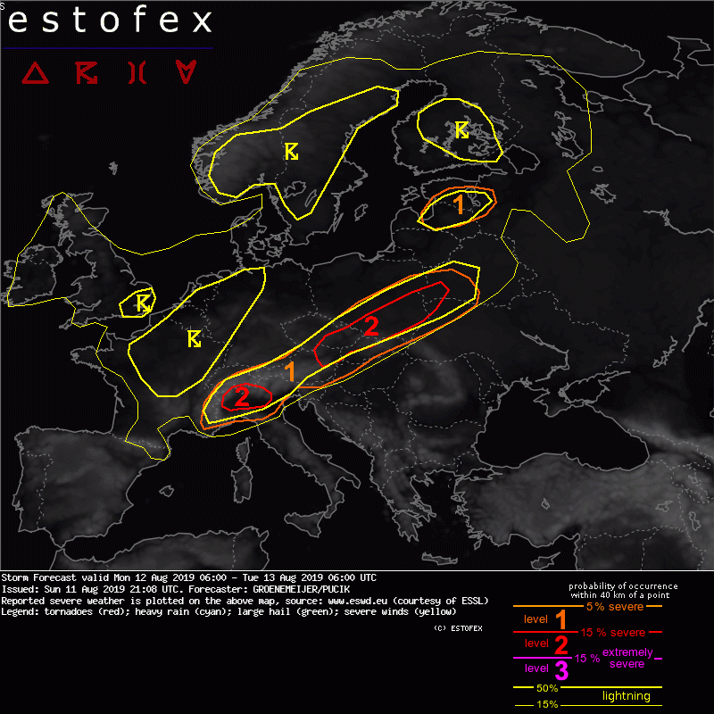allerta meteo estofex 12 agosto