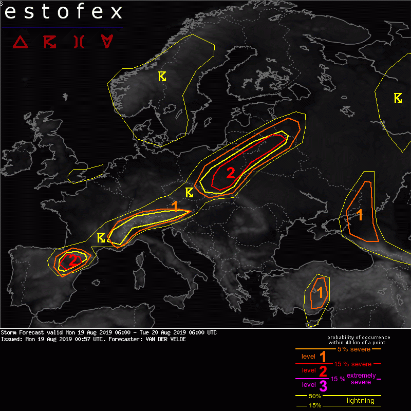 allerta meteo estofex 19 agosto