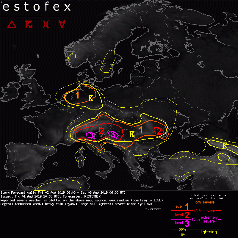 allerta meteo estofex 2 agosto