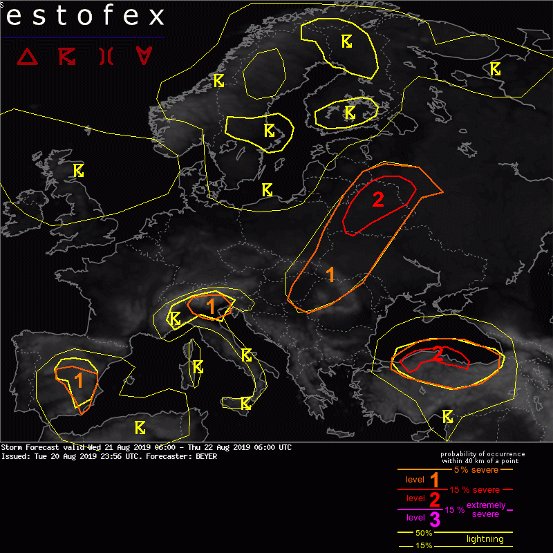 allerta meteo estofex 21 agosto
