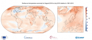 anomalia temperatura agosto 2018 luglio 2019