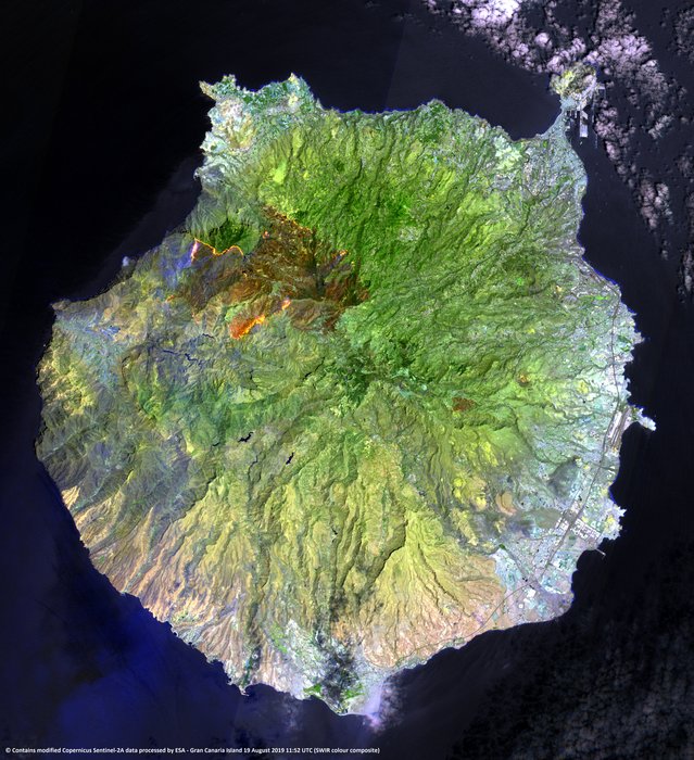 incendio gran canaria dallo spazio