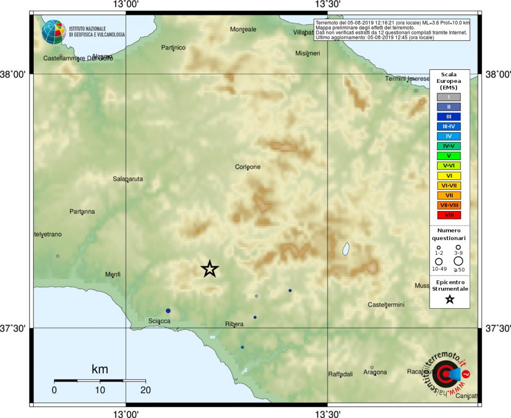 terremoto caltabellotta agrigento