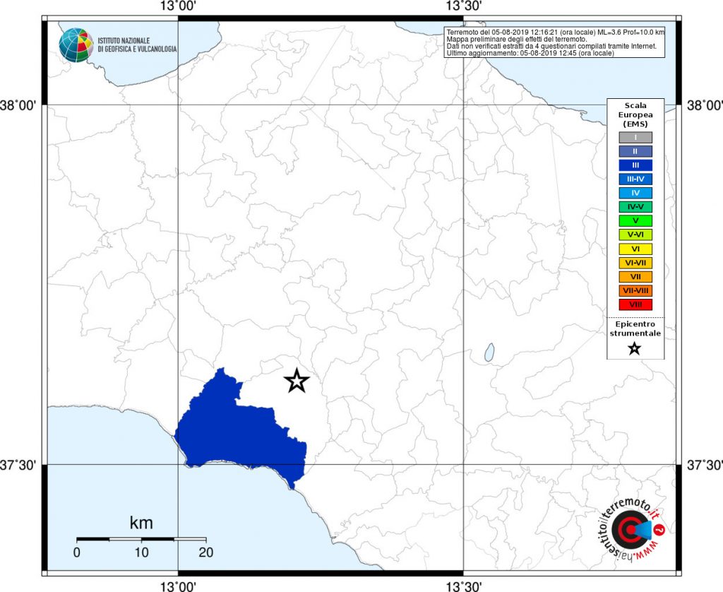 terremoto caltabellotta agrigento