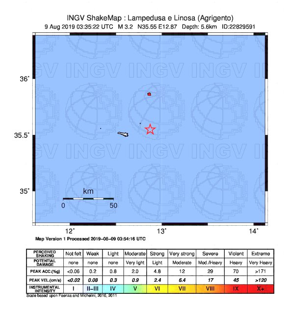 terremoto lampedusa linosa