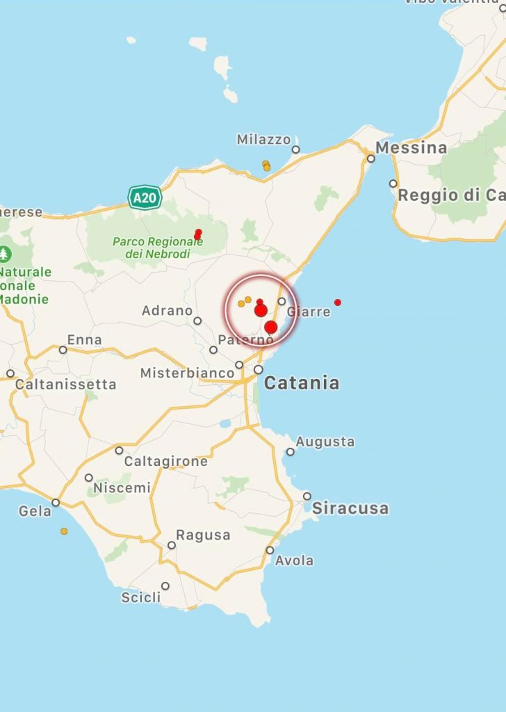 terremoto oggi catania zafferana etnea